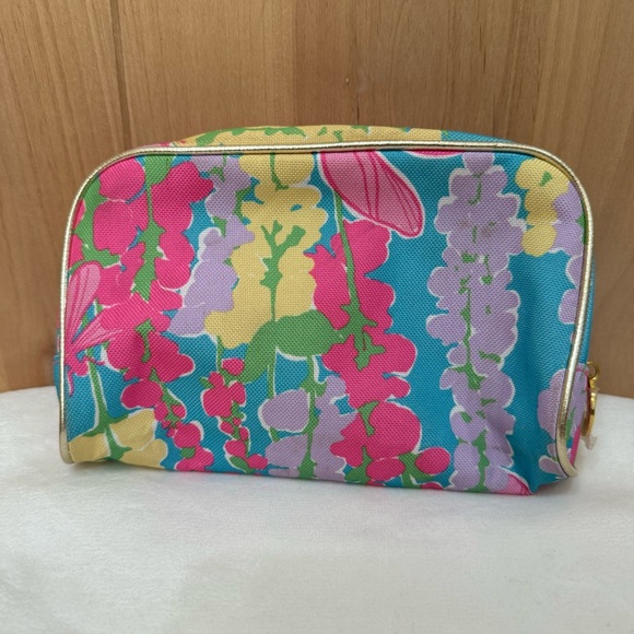 Lilly Pulitzer Estee Lauder Makeup Bag Cosmetic Pouch Case Floral Dragonfly - Picture 8 of 13